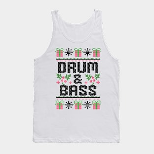 DRUM AND BASS  - Ugly Xmas Sweater (Black) Tank Top